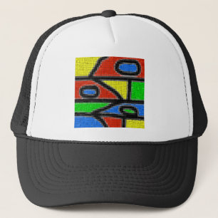 Gorra De Camionero Mosaico hecho a mano, arte moderno.