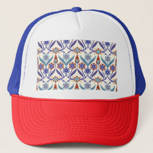 Gorra De Camionero Mosaico turco: Colorido patrón sin foco