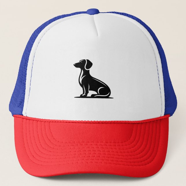 Gorra De Camionero Motif de perro simple cazando silueta de perro (Anverso)