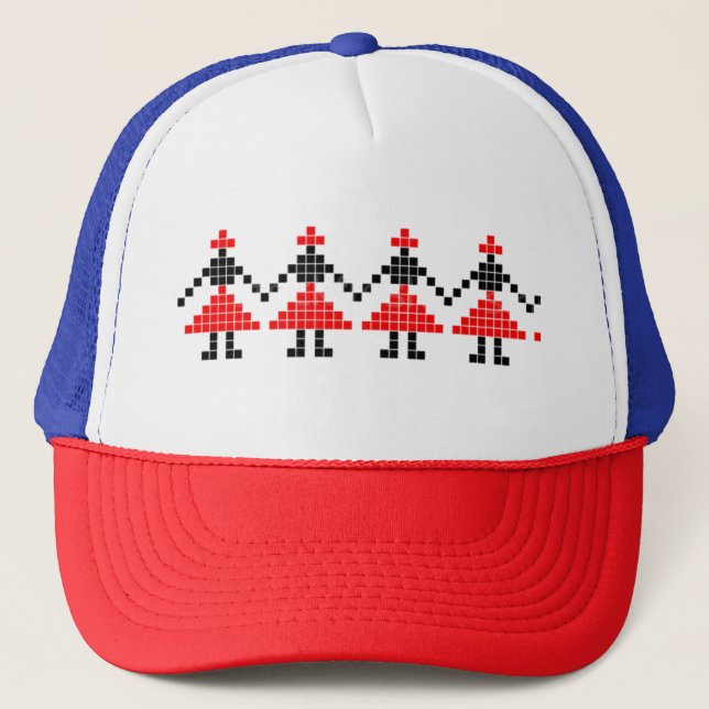 Gorra De Camionero Motif Tradicional, Motif Tradicional Rumano T-S (Anverso)