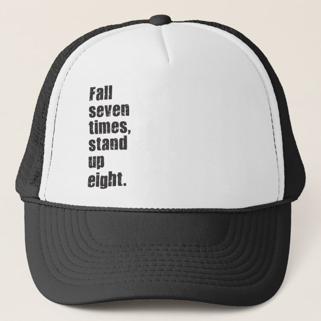 Gorra De Camionero Motivación de gimnasio - Caer siete veces, levanta (Anverso)