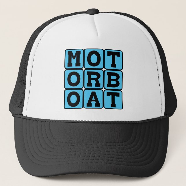 Gorra De Camionero Motobarco, vehículo acuático (Anverso)