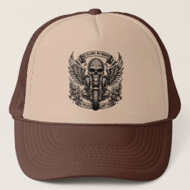 Gorra De Camionero Motocicleta de arte con Skull y diseño alado