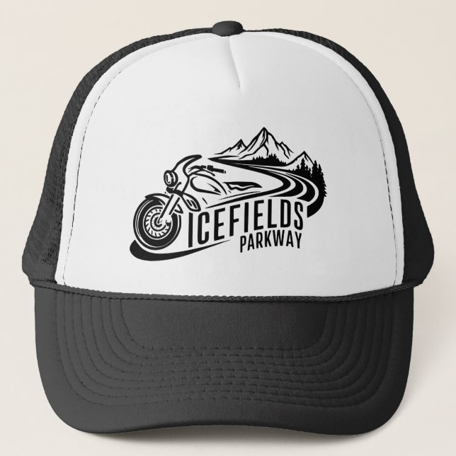 Gorra De Camionero Motocicleta de Icefields Parkway Alberta Canada (Anverso)