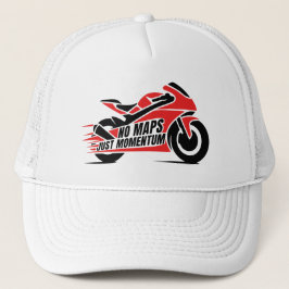 Gorra De Camionero Motocicleta deportiva roja y negra