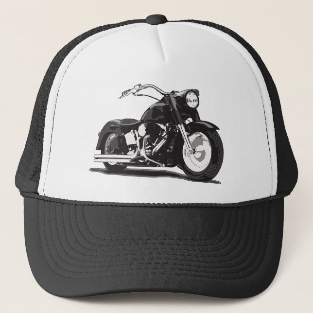 Gorra De Camionero Motocicleta negra (Anverso)