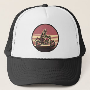 Gorra De Camionero Motociclista retro - Arte de ciclismo de atardecer