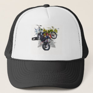 Gorra De Camionero Motocross de Acrobacias con Moto