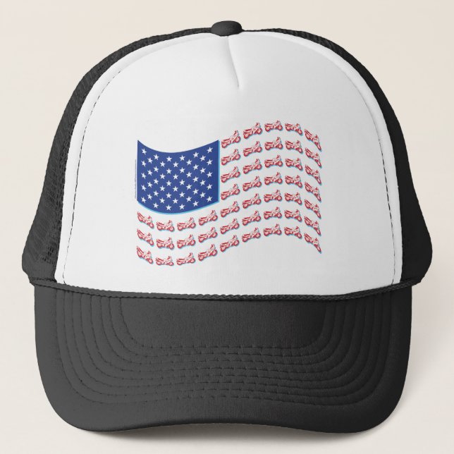 Gorra De Camionero Motorcycle-Shadow-Flag-Wave (Anverso)