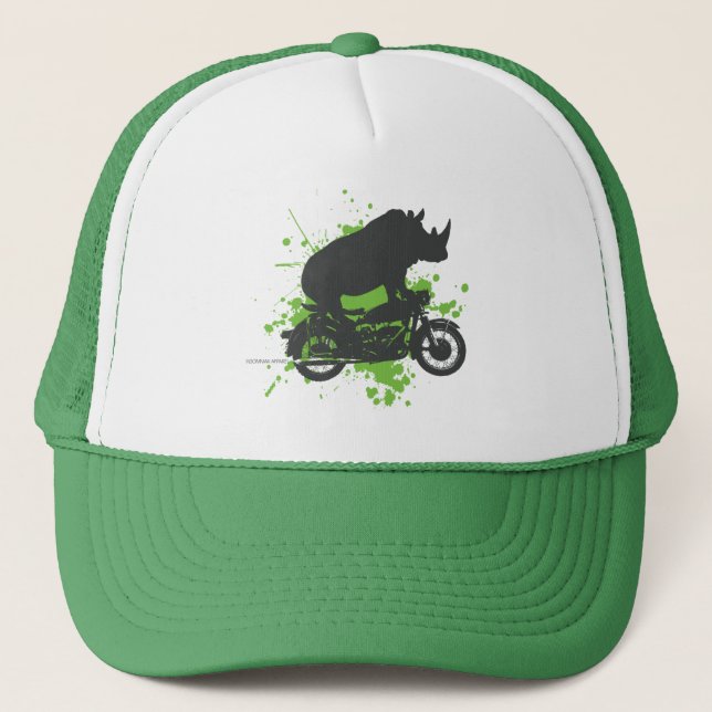 Gorra De Camionero Motorista del rinoceronte (Anverso)