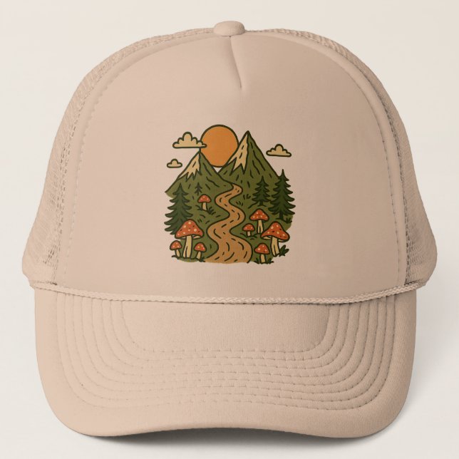 Gorra De Camionero Mountain Mushroom Hiking Trail Outdoors Adventure  (Anverso)