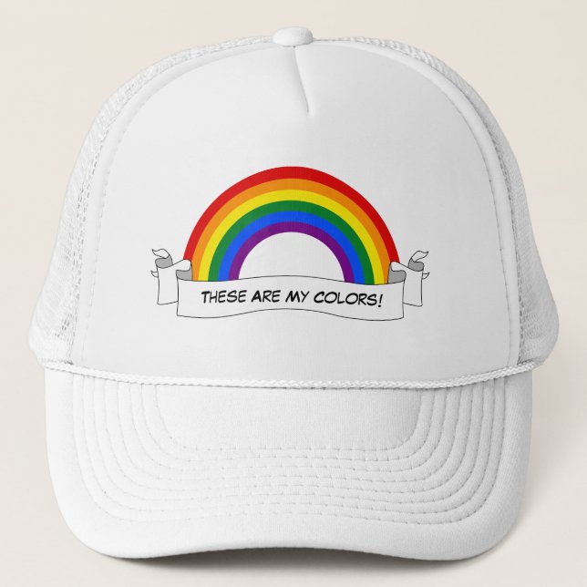 Gorra De Camionero Mousepad, orgullo LGBT del arcoiris (Anverso)