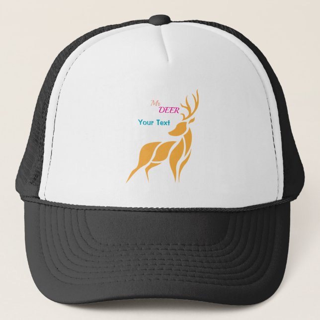 Gorra De Camionero Mr. Deer Graphic – Rustic Woodland Style (Anverso)