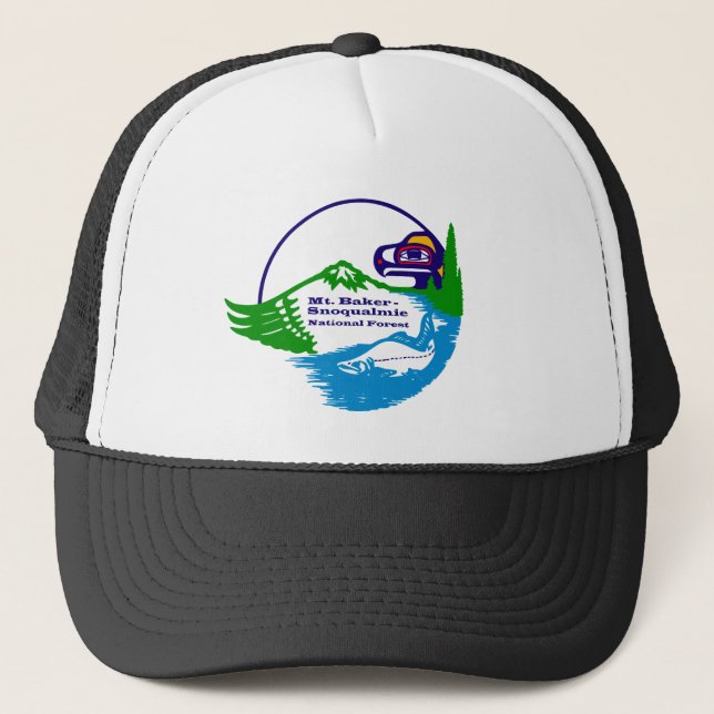 Gorra De Camionero Mt Baker - Logo del Bosque Nacional Snoqualmie (Anverso)