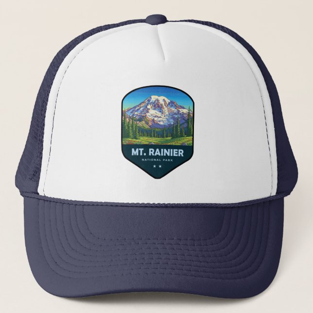 Gorra De Camionero Mt. Rainier National Park Shield (Anverso)