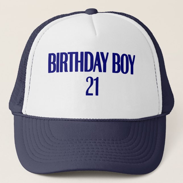 Gorra De Camionero Muchacho 21 del cumpleaños (Anverso)