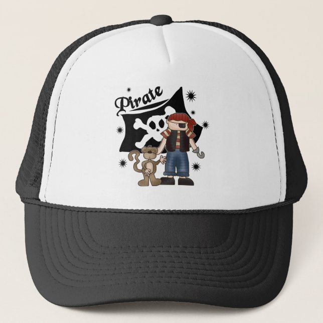 Gorra De Camionero Muchacho del pirata con el mono (Anverso)
