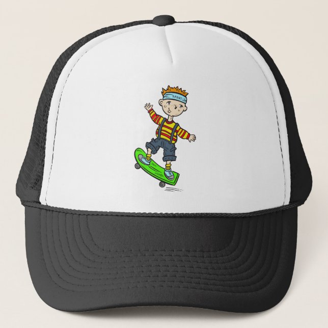 Gorra De Camionero Muchacho en el monopatín (Anverso)