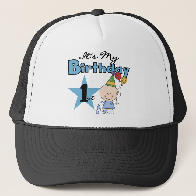 Gorra De Camionero Muchacho es mis camisetas y regalos del cumpleaños (Anverso)
