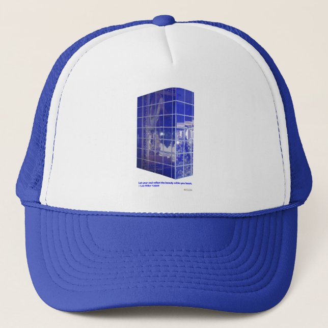 Gorra De Camionero Muelles calientes, Tile azul de CA Tile Reflection (Anverso)
