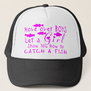 GORRA DE CAMIONERO MUÉVASE SOBRE LA PESCA DE LOS CHICAS DE LOS