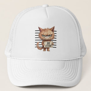 Gorra De Camionero Mugshot con gatos divertidos y cortos
