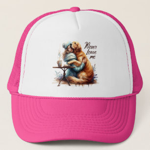 Gorra De Camionero Mujer abrazando a perro
