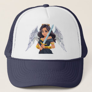 Gorra De Camionero Mujer adorable Ángel con alas abiertas y espada