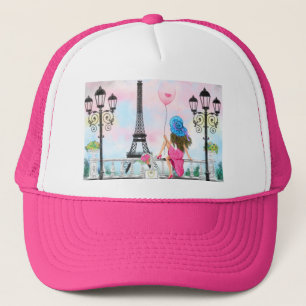Gorra De Camionero Mujer bonita y globo con corazón rosa - Me encanta