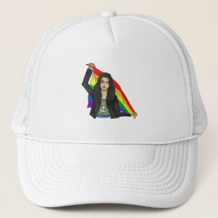 Gorra De Camionero Mujer con camiseta de la paz con bandera del arcoí