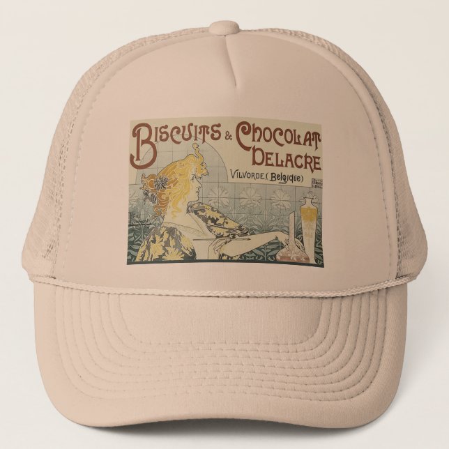 Gorra De Camionero Mujer de chocolate Art Nouveau (Anverso)