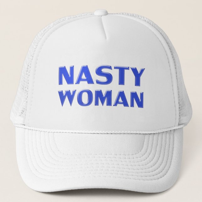 Gorra De Camionero "mujer desagradable" cobalto azul blanco (Anverso)