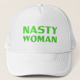 Gorra De Camionero "mujer desagradable" verde, blanco