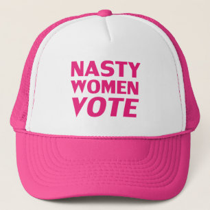 Gorra De Camionero "mujer desagradable vota" Rosa caliente, magenta, 