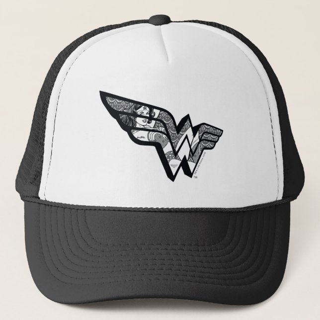 Gorra De Camionero Mujer Maravilla Sentada Con Logo De Anglage (Anverso)