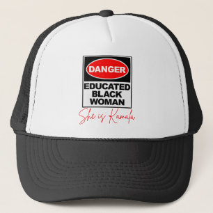 Gorra De Camionero Mujer negra educada en peligro es Kamala 2024