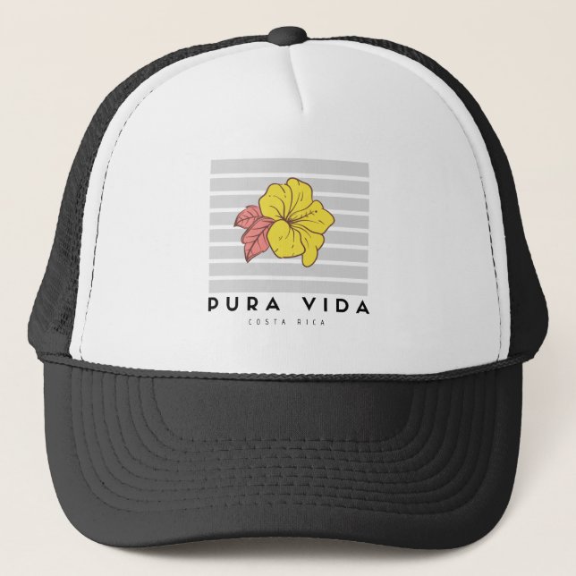 Gorra De Camionero Mujeres de Costa Rica Pura Vida Hibiscus (Anverso)