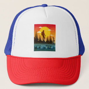 Gorra De Camionero Mujeres de la naturaleza caminando al atardecer