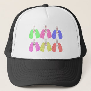 Gorra De Camionero Multi de los pulmones coloreada--Diseño del