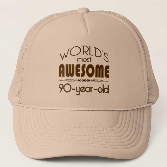 Gorra De Camionero mundo de la celebración del cumpleaños 9oth mejor (Anverso)