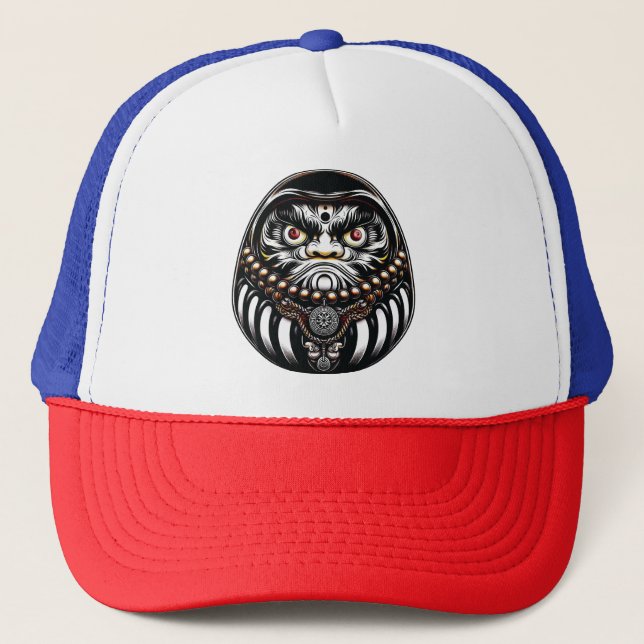 Gorra De Camionero Muñeca Daruma Arte Japonés (Anverso)