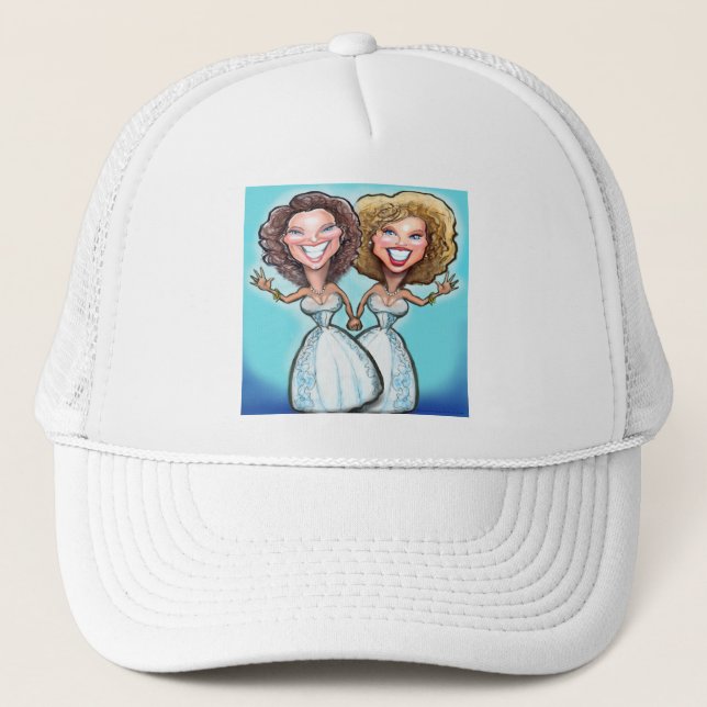 Gorra De Camionero Muñecas de pasteles de Boda lesbiana (Anverso)