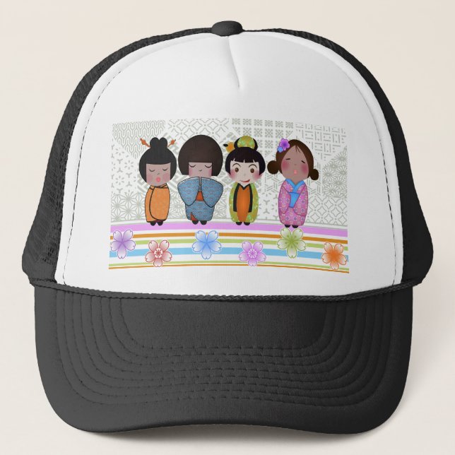 Gorra De Camionero muñecas kokeshi (Anverso)