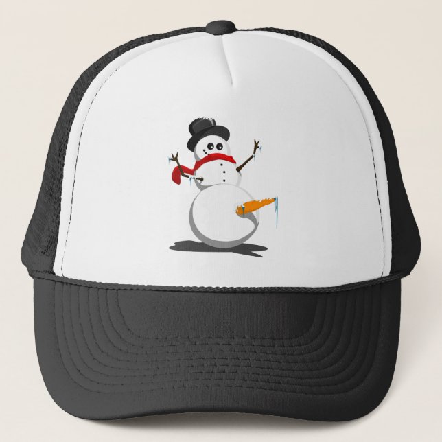 Gorra De Camionero Muñeco de nieve divertido (Anverso)