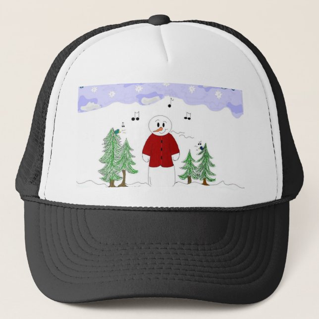 Gorra De Camionero Muñeco de Nieve Musical (Anverso)