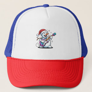 Gorra De Camionero Muñeco de nieve tocando guitarra eléctrica rock Na