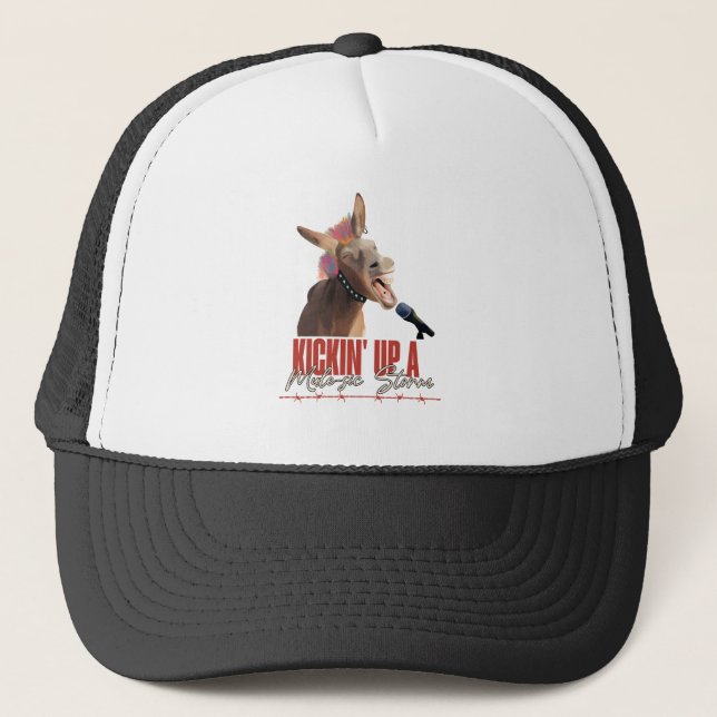 Gorra De Camionero Music Lover Punny Rockstar Donkey (Anverso)