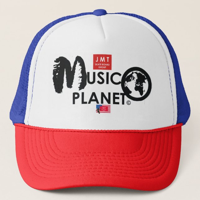 Gorra De Camionero MUSIC PLANET USA. Trucker Hat (Anverso)