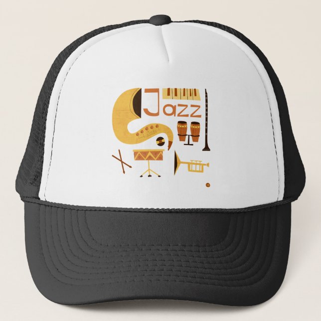 Gorra De Camionero Música de jazz vintage (Anverso)