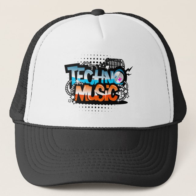 Gorra De Camionero Música de Techno (Anverso)